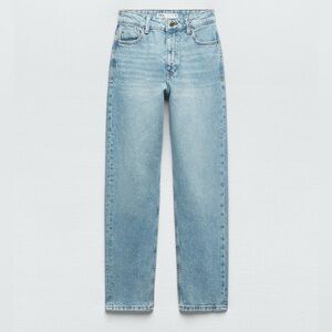Zara High Waisted Z1975 Mom Fit Jeans Size US 4 NWT in Mid Blue